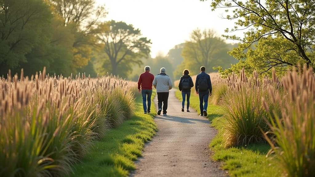 Wandelpad door rietvelden met informatieborden